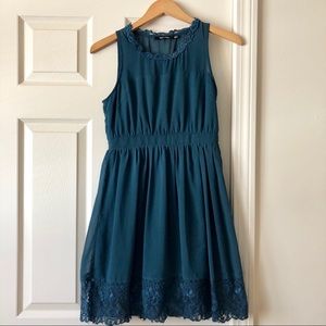 Teal Doe & Rae Dress with Beautiful Lace Details